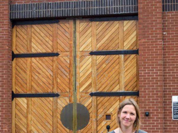 Delivering a lecture on my research in prison